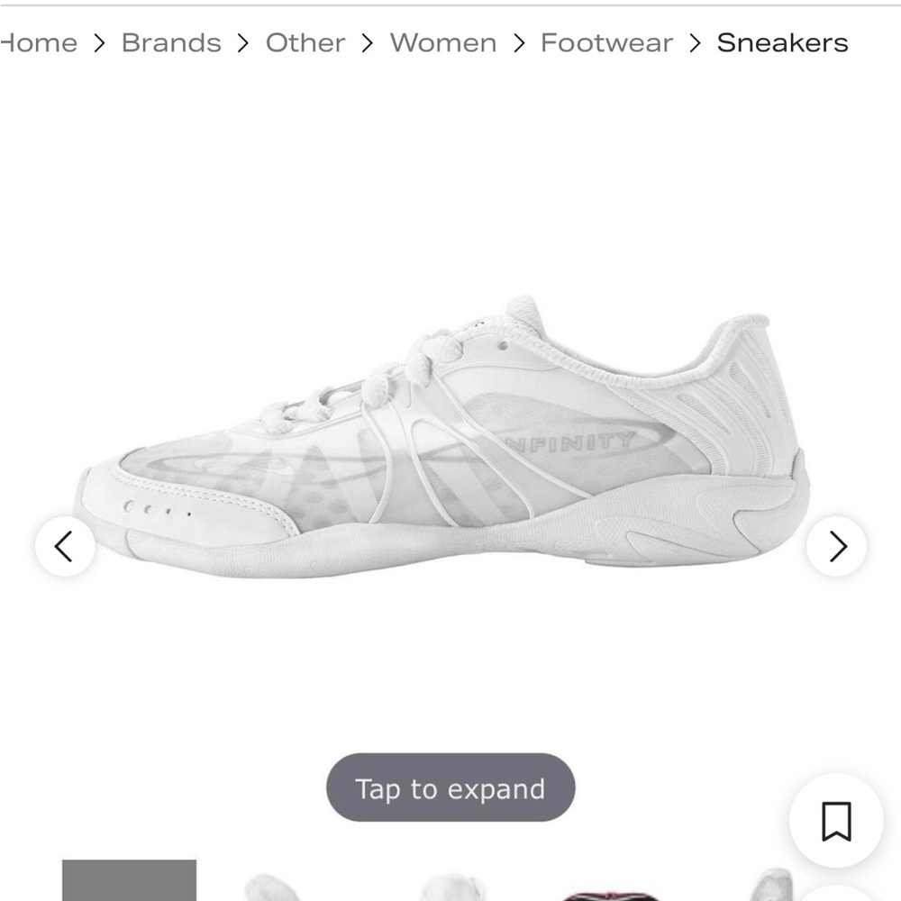 NFINITY White and Cream Athletic Shoes cheer vengeance 6US